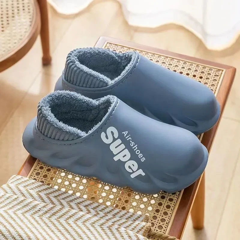 Pantuflas cálidas de algodón para hombre para interiores