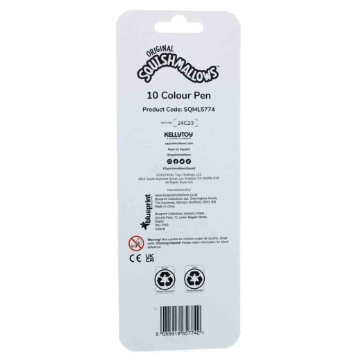 Juego de bolígrafos multicolores Squishmallows (2 surtidos)