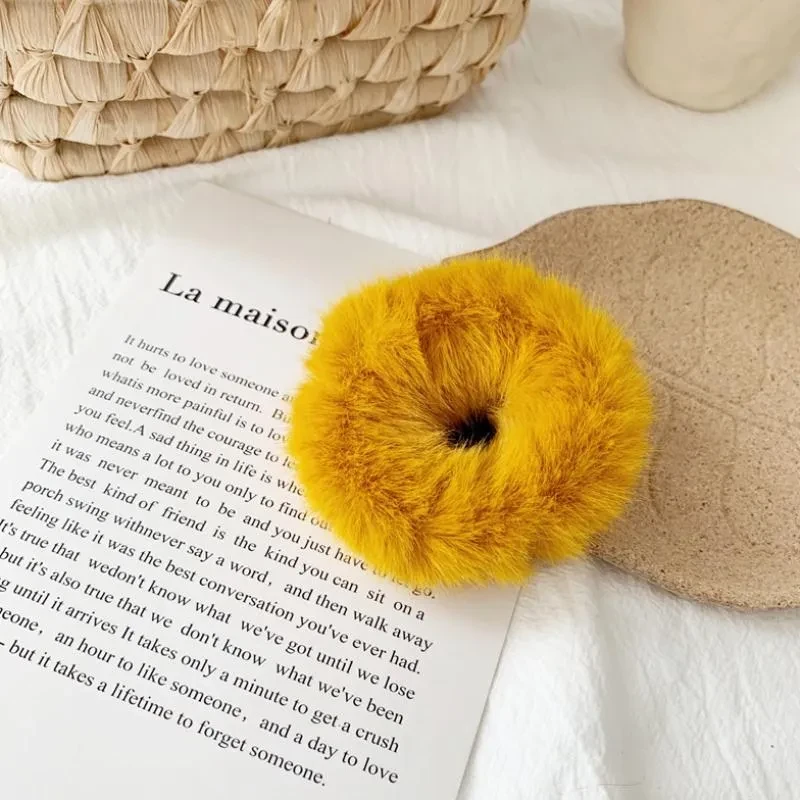 Cuerda para el pelo con forma de dona de pelo de conejo