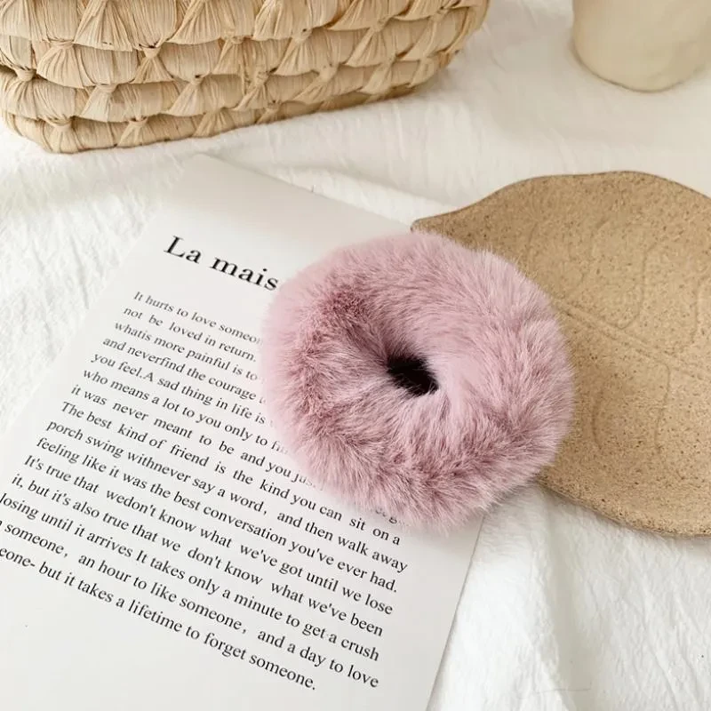 Cuerda para el pelo con forma de dona de pelo de conejo