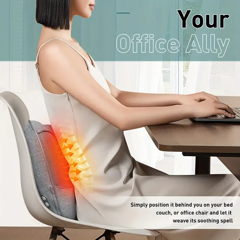 Almohada ergonómica de masaje Shiatsu con amasamiento profundo y calor