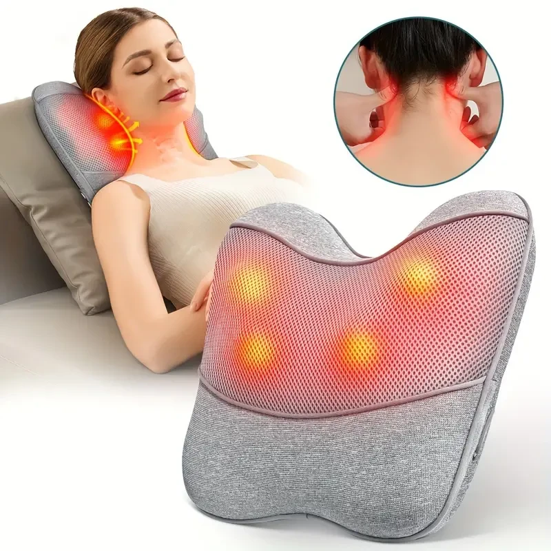 Almohada ergonómica de masaje Shiatsu con amasamiento profundo y calor