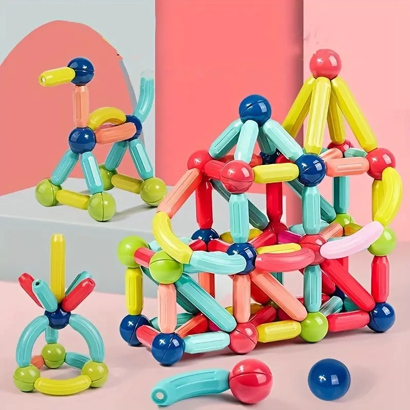 Juego de 36 bolas y palos magnéticos: un regalo colorido y fácil de montar.