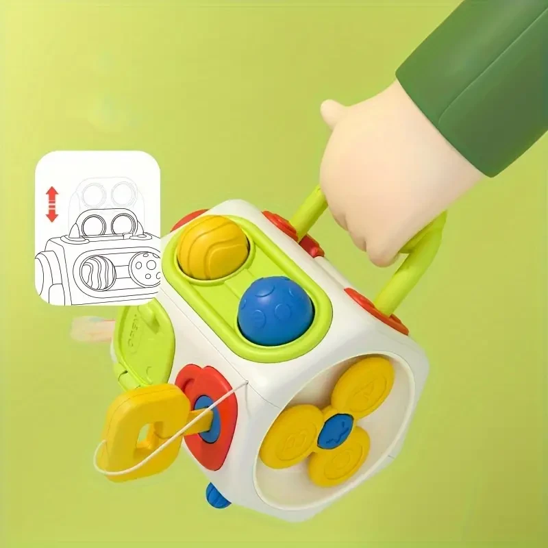 Cubo de actividades 10 en 1 para niños pequeños, tablero de actividades sensoriales, regalo de Navidad para bebés, niños y niñas, avión, coche, juguetes de viaje, aprendizaje educativo, accesorios de colores aleatorios.
