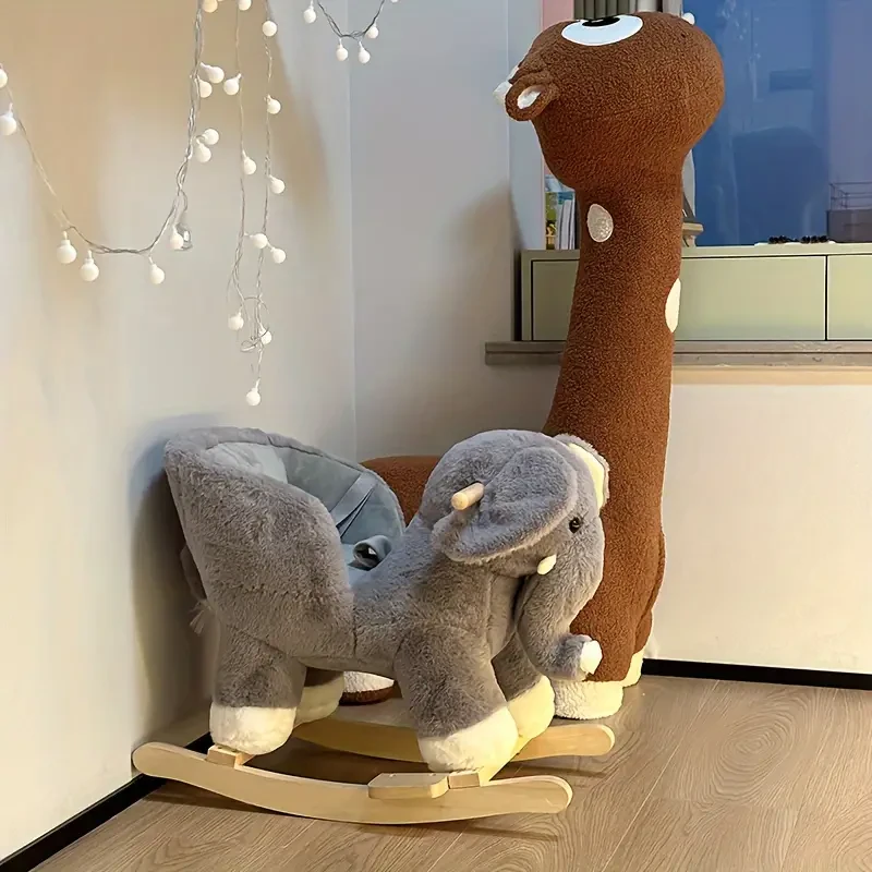 Caballo balancín de madera con temática de elefante: elige tu estilo, perfecto para montar y sentarse, regalo de cumpleaños ideal para niños y jóvenes.