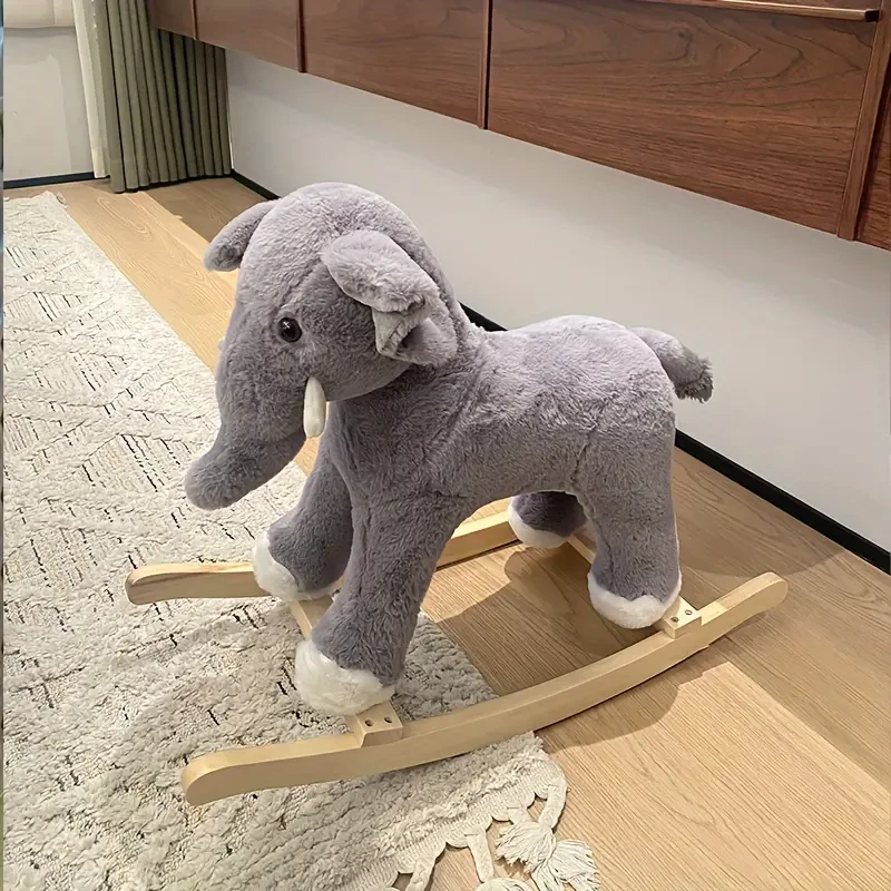 Caballo balancín de madera con temática de elefante: elige tu estilo, perfecto para montar y sentarse, regalo de cumpleaños ideal para niños y jóvenes.