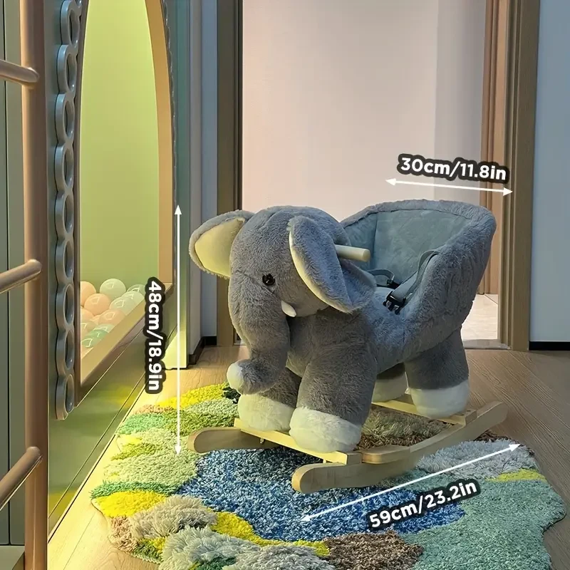 Caballo balancín de madera con temática de elefante: elige tu estilo, perfecto para montar y sentarse, regalo de cumpleaños ideal para niños y jóvenes.