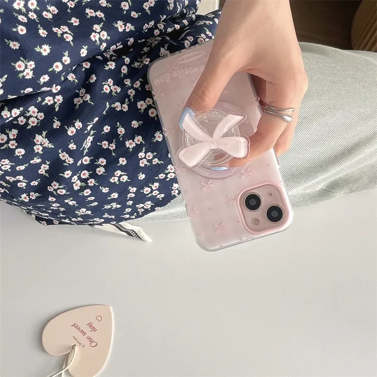 Funda magnética para teléfono con lazo a cuadros resistente a caídas