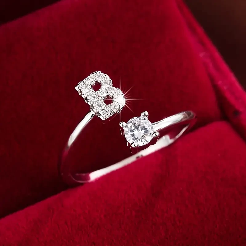 Anillo envolvente con alfabeto de moda