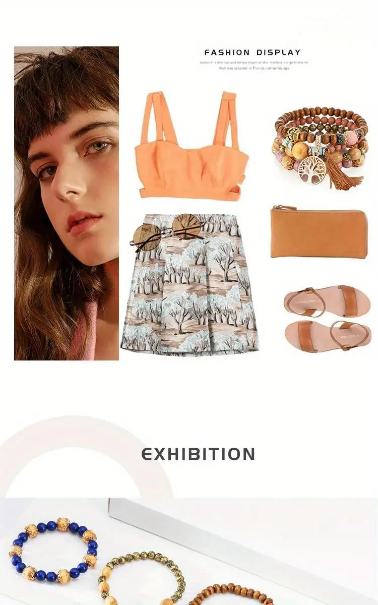 Conjunto boho chic de pulseras con dijes del árbol de la vida.