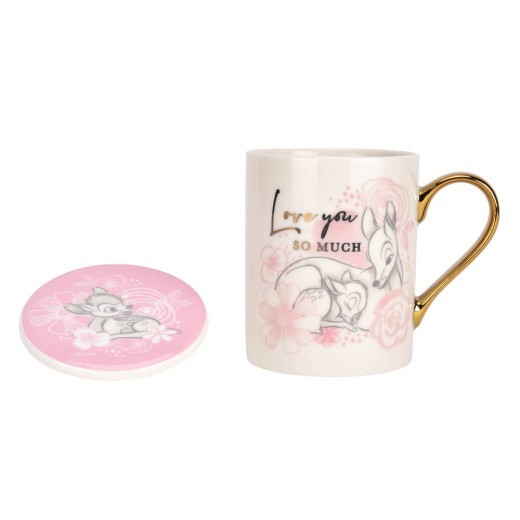 Juego de taza y posavasos: Bambi - Amor
