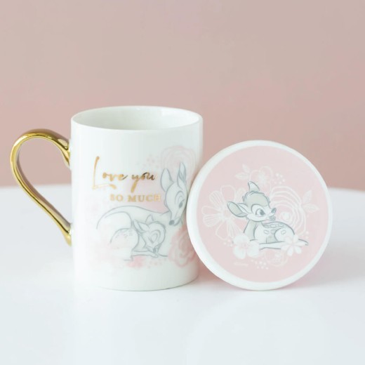 Juego de taza y posavasos: Bambi - Amor