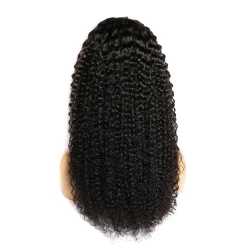 Peluca de cabello humano rizado con encaje