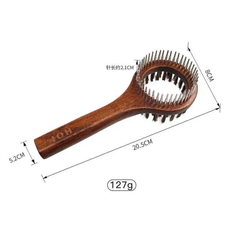 Peine para mascotas de madera maciza antiguo para quitar el pelo