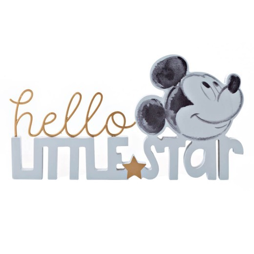 Placa con palabras: Mickey Mouse Hola Estrellita