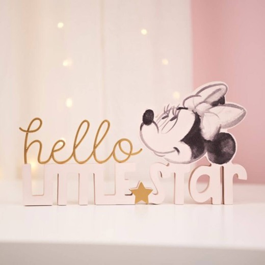 Placa de palabras: Minnie Mouse Hola Estrellita