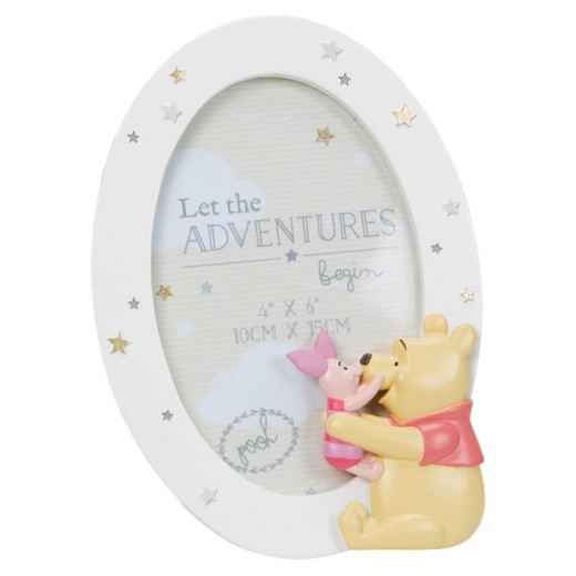 Marco redondo de resina de Winnie The Pooh y Piglet