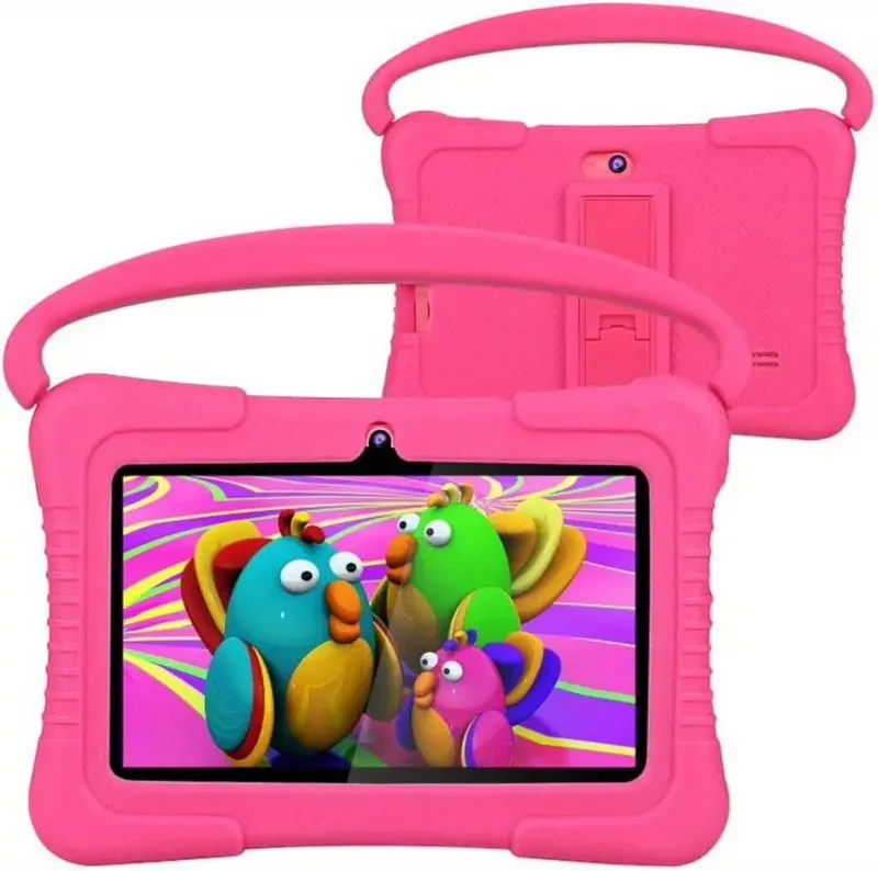 Tabletas de aprendizaje, 32 GB de RAM, 2 GB de RAM, sistema Android, wifi 2.4G, GMS, pantalla de protección ocular, control parental, aplicación educativa, cámara dual, funda antigolpes, juegos para Halloween y Navidad.