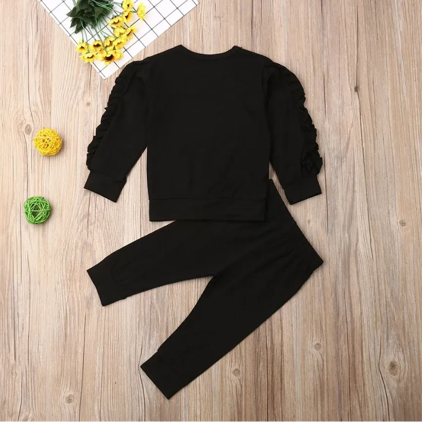 Jersey con volantes para bebés recién nacidos, niños y niñas, 2 piezas