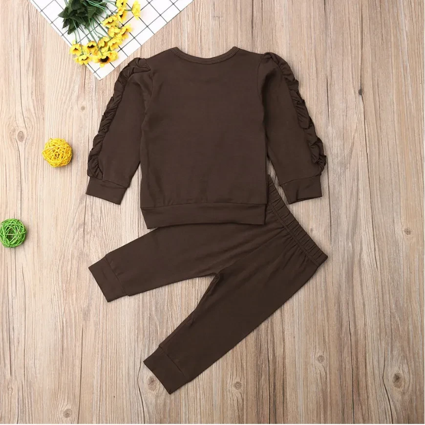 Jersey con volantes para bebés recién nacidos, niños y niñas, 2 piezas