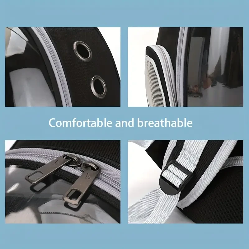 Mochila transparente transpirable para gatos con cápsula espacial - Transportín acrílico duradero para mascotas