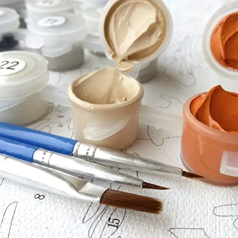 Kit de pintura por números sobre lienzo 40x50 cm con marco de madera Tulipanes brillantes