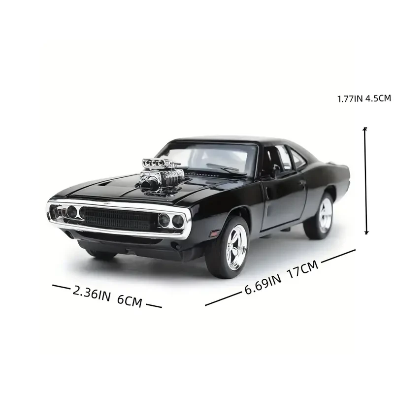 Modelo clásico de coche de aleación fundida a presión a escala 1:32 con puertas que se abren, sonido y efectos de luz.
