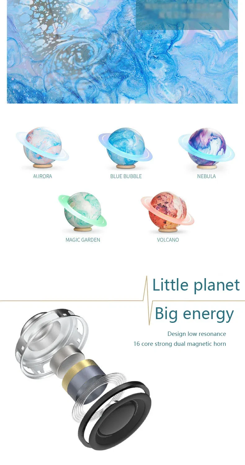 Altavoz portátil con luz ambiental y Bluetooth Music Planet