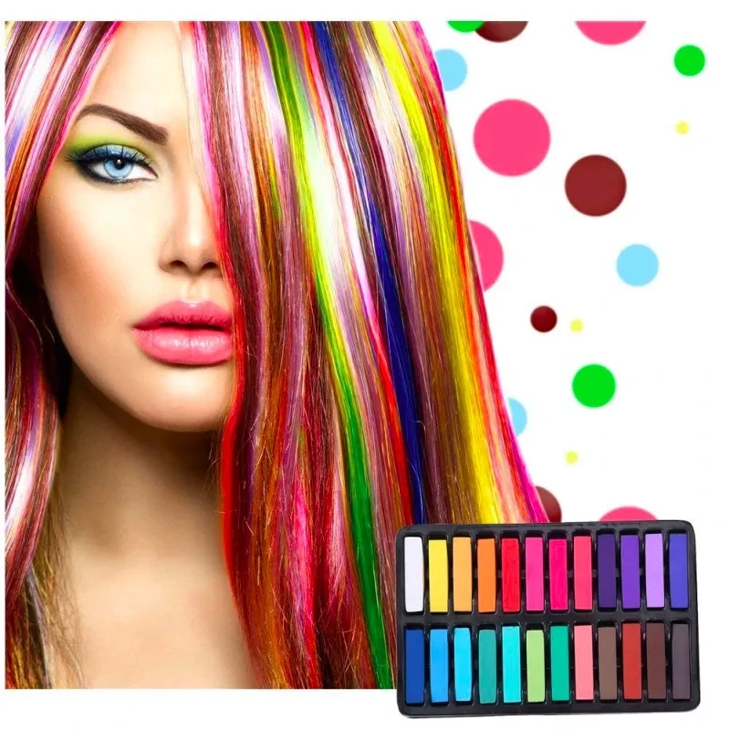 Lápiz de coloración para el cabello con tiza de 24 colores