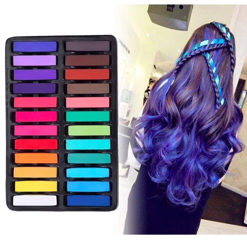 Lápiz de coloración para el cabello con tiza de 24 colores