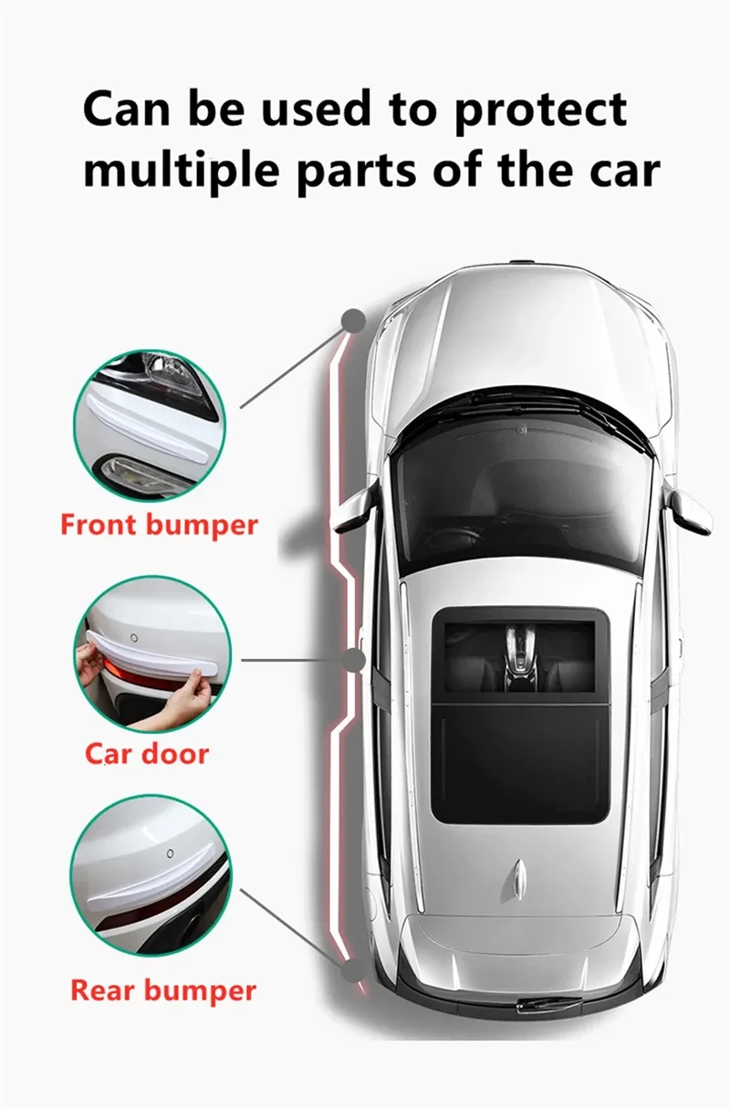 Tira protectora para parachoques de coche, protección para esquinas, protección contra arañazos, cuchillas anticolisión, accesorios para automóviles