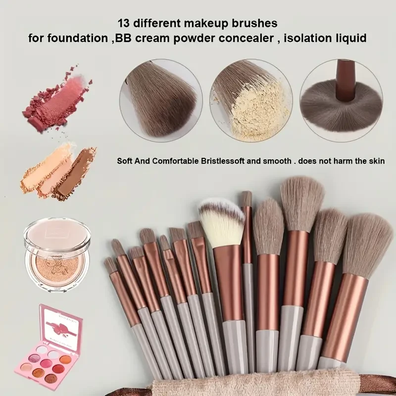 Juego de brochas de maquillaje suaves y esponjosas profesionales