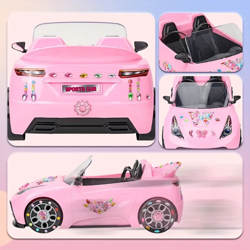 Coche deportivo infantil para muñecas de 29,21 cm. Con accesorios. Convertible de 2 plazas con arnés y ruedas. Regalo de Navidad para niñas.
