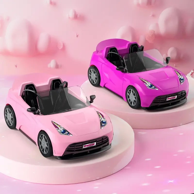 Coche deportivo infantil para muñecas de 29,21 cm. Con accesorios. Convertible de 2 plazas con arnés y ruedas. Regalo de Navidad para niñas.