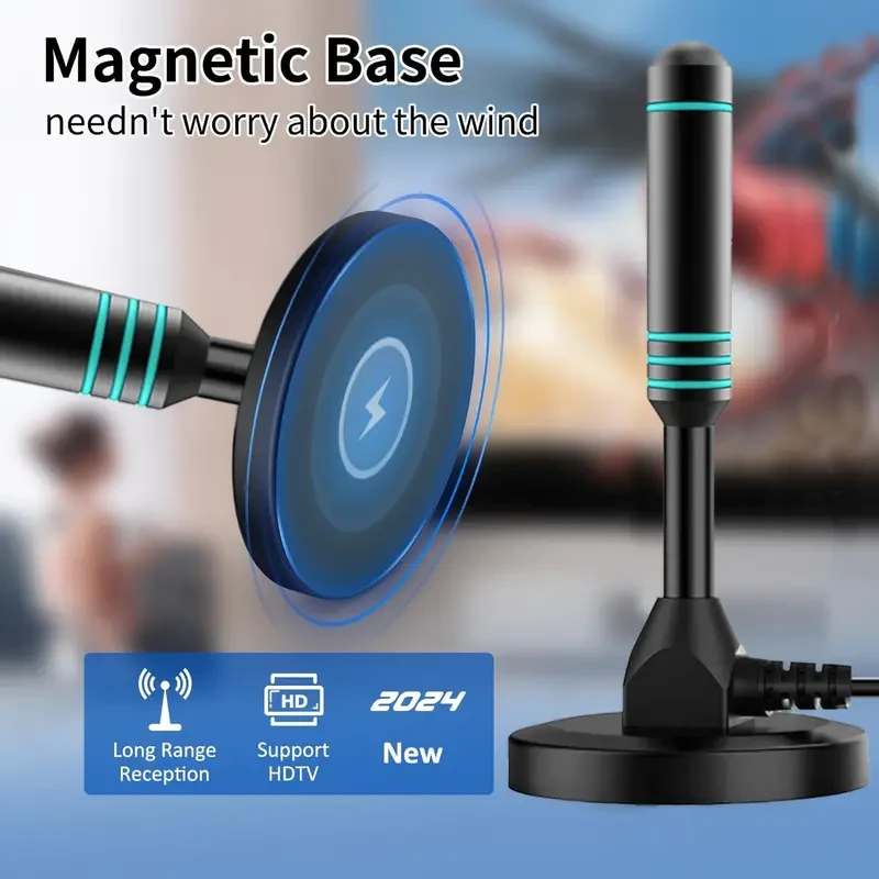 Antena HDTV digital para interiores, modelo 2024, con alimentación USB, compatible con 4K UHD y 1080p