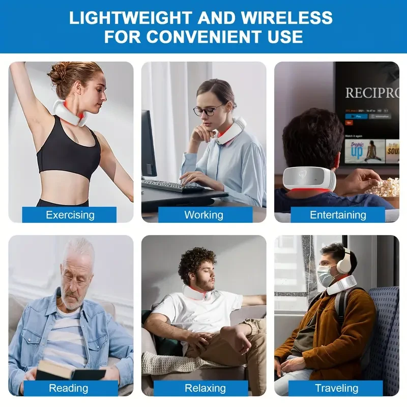 Masajeador de rodillas inalámbrico: masaje vibratorio inteligente y termoterapia con control táctil LED