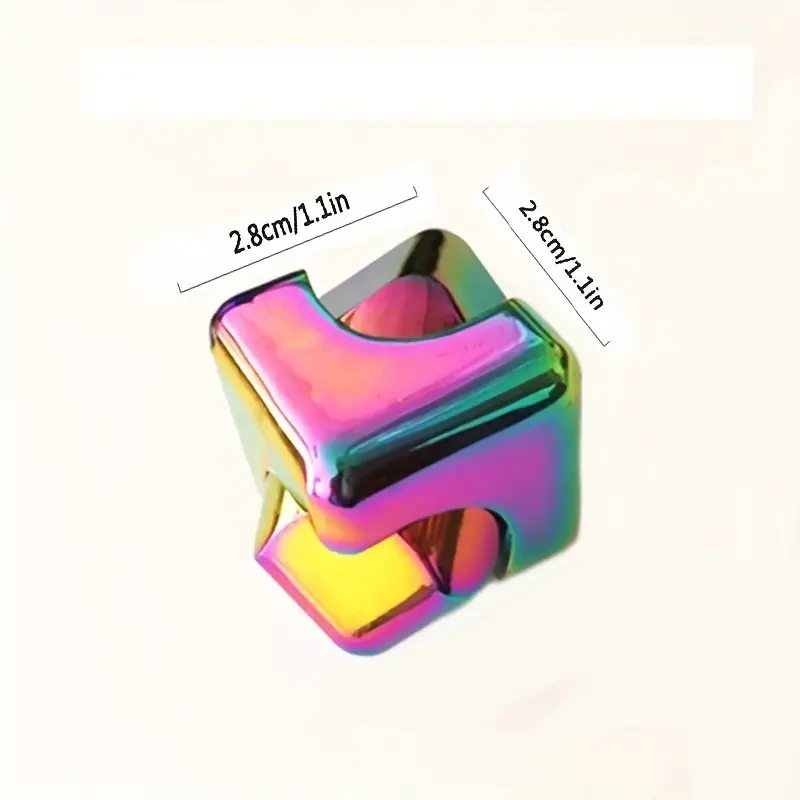 Cubo giratorio de metal con dados mágicos cuadrados - Juguete antiestrés EDC para TDAH y autismo