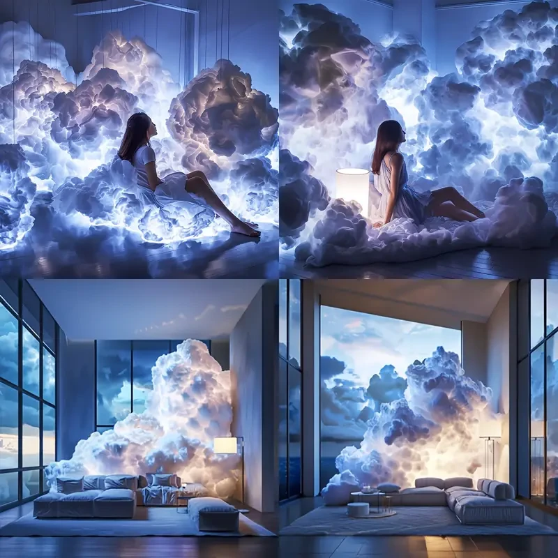 Luz LED de nube de tormenta DIY de 7 metros - Alimentación por USB, aplicación y control remoto