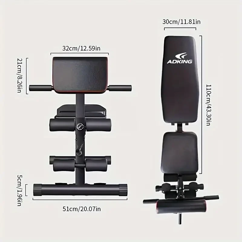 Banco de mancuernas plegable ADKING 13 en 1: ayuda ajustable para abdominales y entrenamiento de fuerza