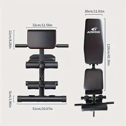 Banco de mancuernas plegable ADKING 13 en 1: ayuda ajustable para abdominales y entrenamiento de fuerza