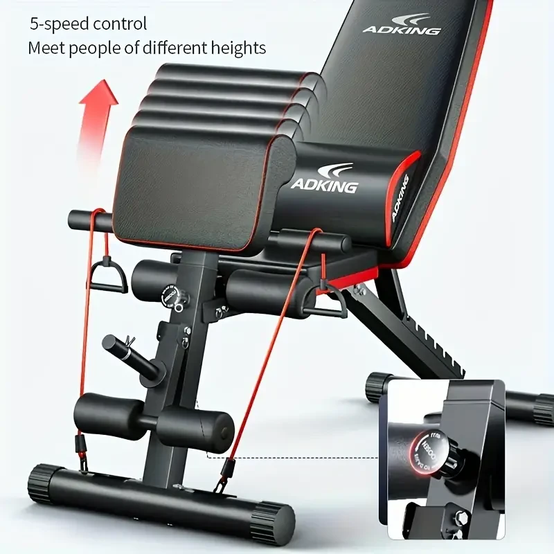 Banco de mancuernas plegable ADKING 13 en 1: ayuda ajustable para abdominales y entrenamiento de fuerza