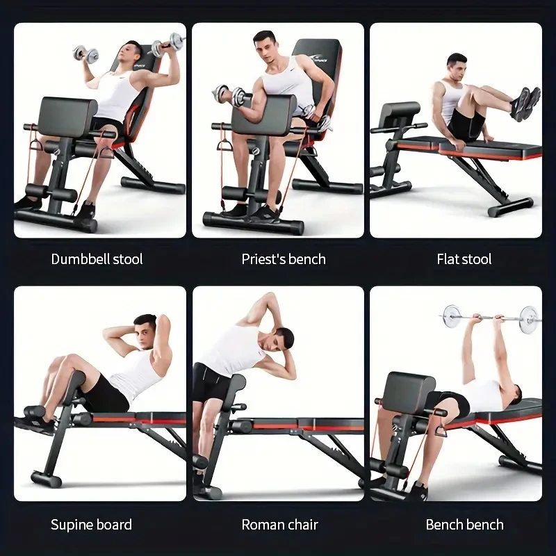 Banco de mancuernas plegable ADKING 13 en 1: ayuda ajustable para abdominales y entrenamiento de fuerza