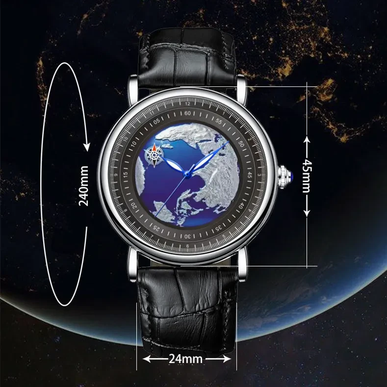 Rotating Earth Mechanical Watch