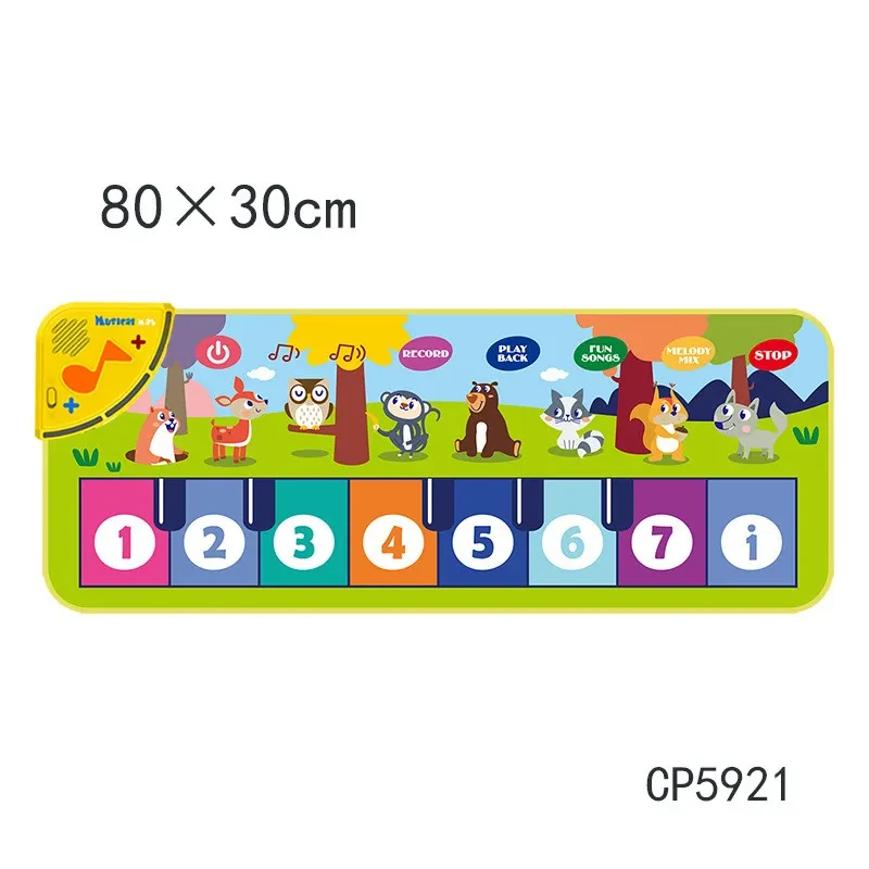 Manta musical multifuncional para piano con forma de animal para educación infantil temprana