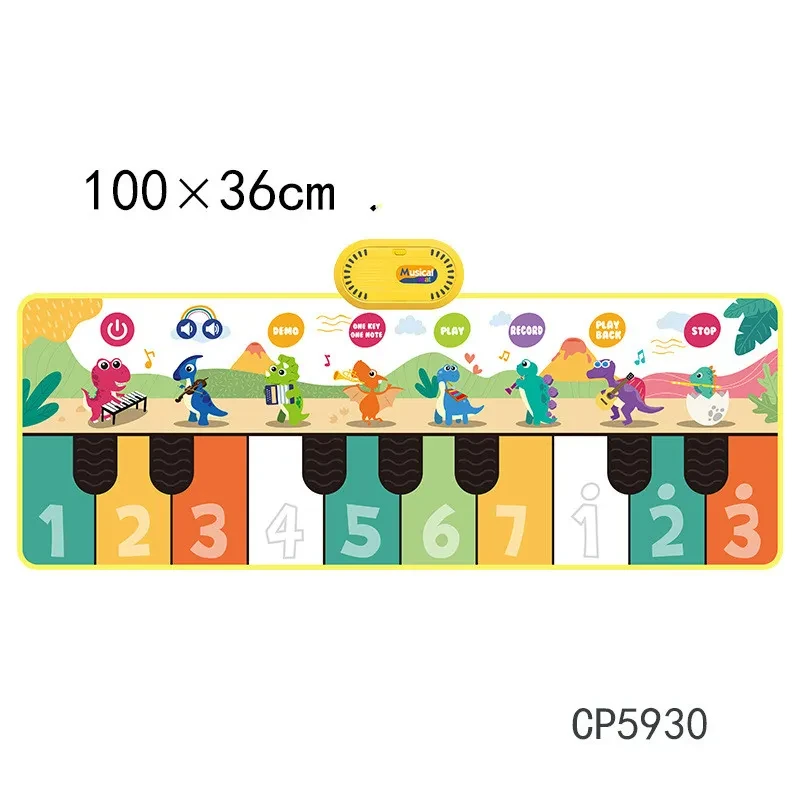 Manta musical multifuncional para piano con forma de animal para educación infantil temprana