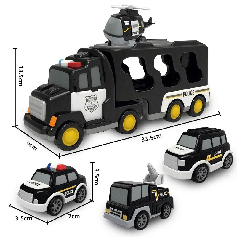 Vehículo de transporte de almacenamiento doble Equipo de ingeniería de inercia Coche de juguete musical