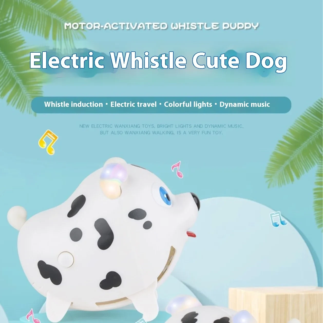 Juguete eléctrico para perros con silbato y luz musical, controlado por voz