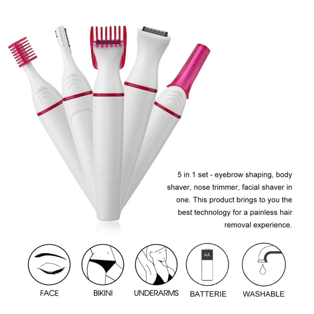 Afeitadora eléctrica 5 en 1 para mujer