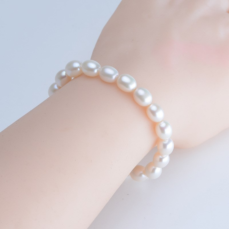 Pulsera de perlas en forma de arroz