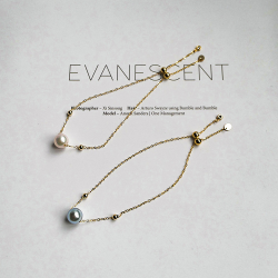 Pulsera individual de oro de 14 quilates con perlas de agua de mar y cáñamo